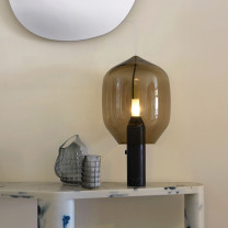 Established & Sons Lighthouse Table Lamp Black on Tabletop