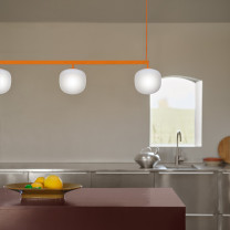 Muuto Rime Rail Lamp - Orange in kitchen