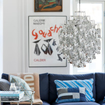 Verpan Spiral SP01 Pendant Silver in Living Area