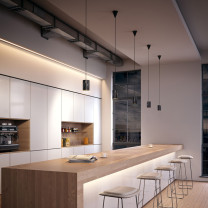 Case Solid Cylinder Pendant in Kitchen