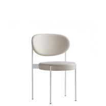 Verpan Series 430 Chair - White Leather White Frame