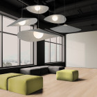 Pablo Bola Felt LED Pendant Cluster in Office
