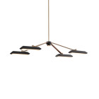 Bert Frank Rinato LED Linear Chandelier 4 Brushed Brass Black