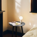 HAY Turn On Table Lamp Aluminium at Bedside