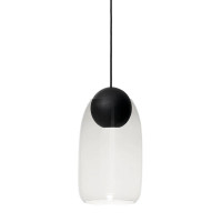 Mater Liuku Ball Pendant Light Black Satin Transparant Glass