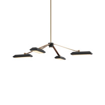 Bert Frank Rinato LED Chandelier 4 Brushed Brass Black
