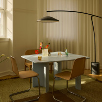 Muuto Contra Floor Lamp Above Dining Table