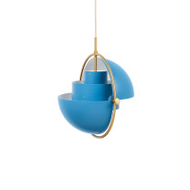 Gubi Multi-Lite Pendant Light Large Nordic Blue Brass