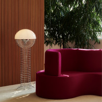 Verpan Wire Floor Lamp Beside Sofa