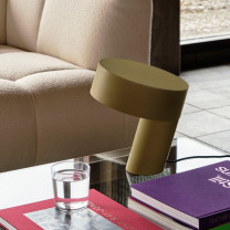 HAY Slant Table Light Khaki Green on Coffee Table