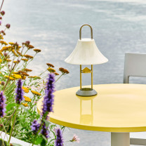 HAY Mousqueton Portable Lamp Oyster White on Table