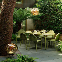 Tom Dixon Melt Outdoor Lamp Hanging and Floor in Garden