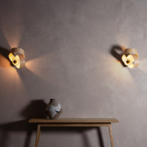 Tom Raffield Verso Wall Light Ash Pairs Above Table