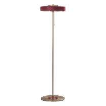 Bert Frank Revolve Stem Floor Lamp Antique Brass Oxblood