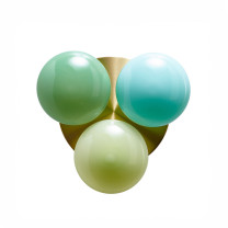 SkLO Dot 3x Wall/Ceiling Light - Pastel Green/ Celadon/ Linden Tree Green/ Brass