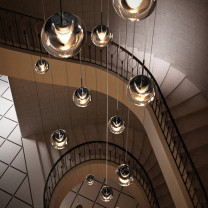 KDLN Dew 1 LED Suspension in Stairwell