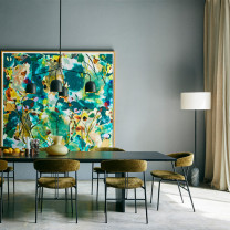 Gubi Gravity Floor Lamp Lifestyle Dining Table