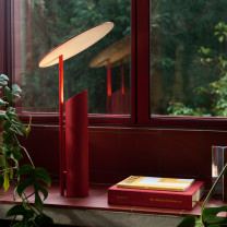 Verpan Reflect Table Lamp Red on Window