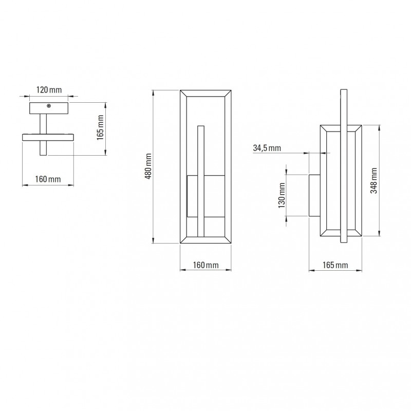 Specification image for DCW éditions Borely LED Wall Light