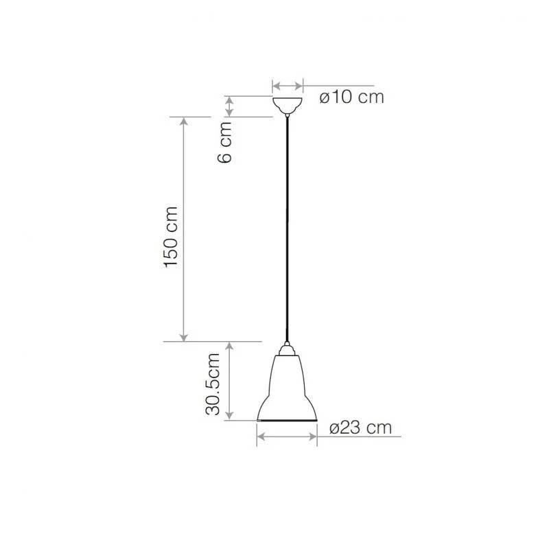Specification Image for Anglepoise Original 1227 Midi Brass Pendant