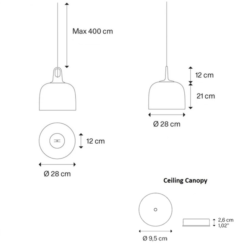 Specification Image for Lodes JIM Bell Pendant