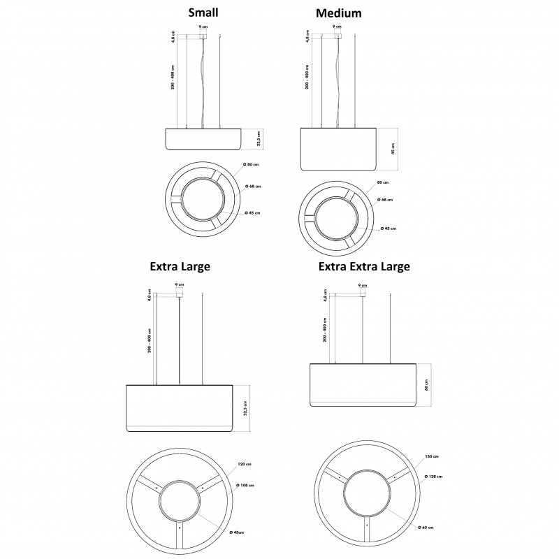 Specification image for BuzziSpace BuzziJet LED Pendant