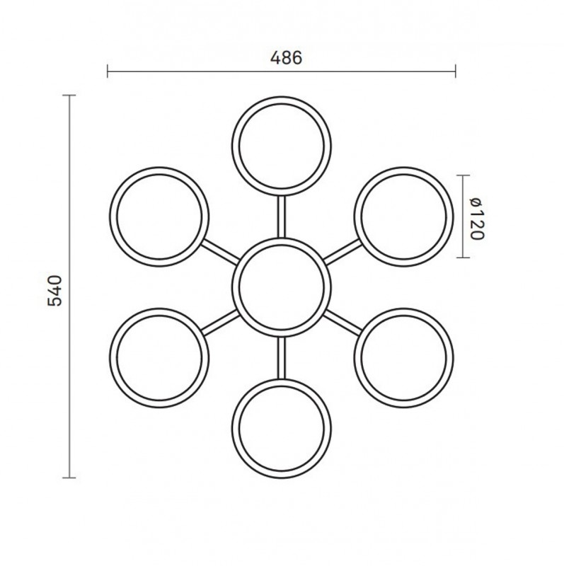 Specification image for Nuura Liila Star Wall/Ceiling Light
