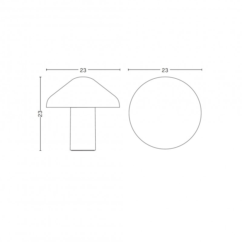 Specification image for HAY Pao Portable Table Lamp