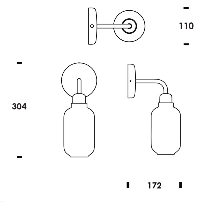 Specification Image for Normann Copenhagen Amp Wall Light