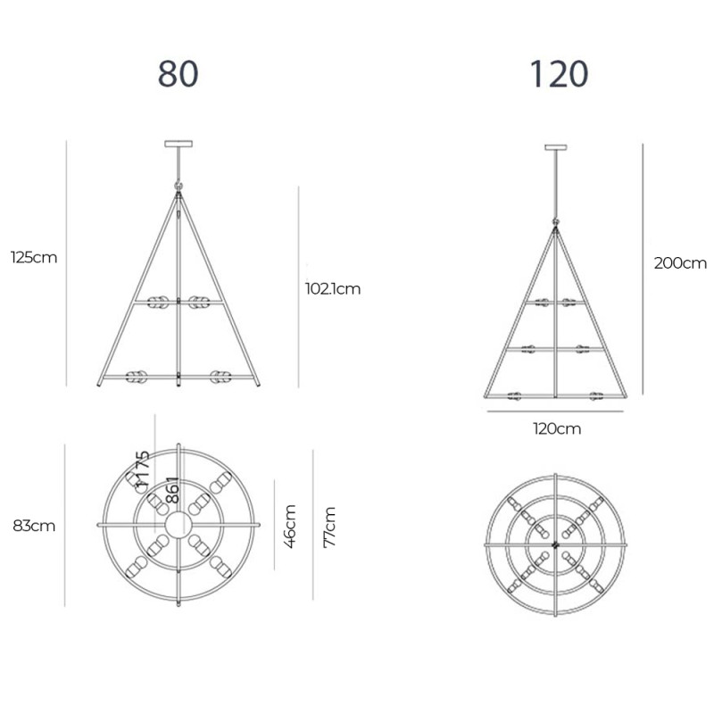 Specification Image for Artemide El Poris Chandelier