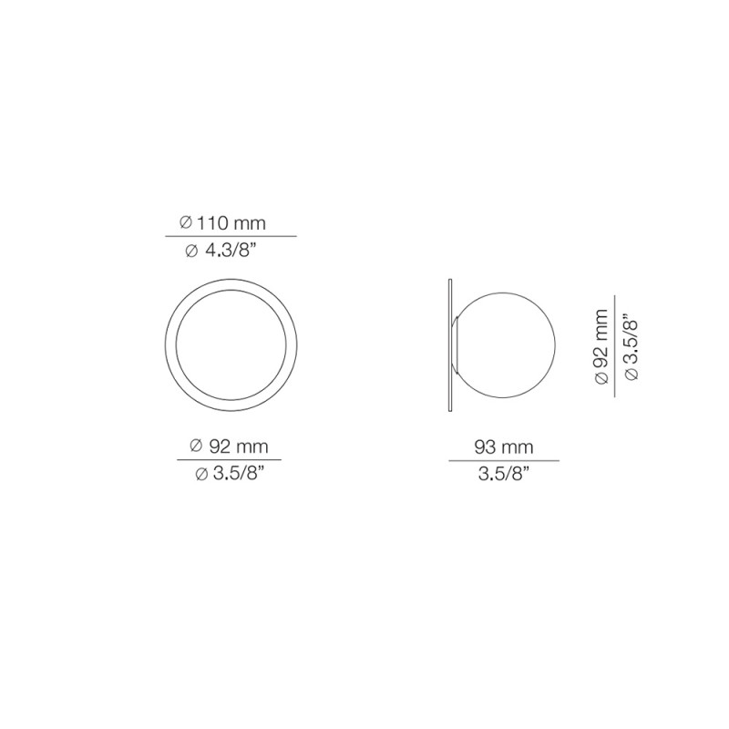 Specification image for Estiluz Alfi LED Wall Light