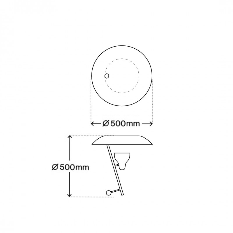 Specification image for Astep Model 548 LED Table Lamp