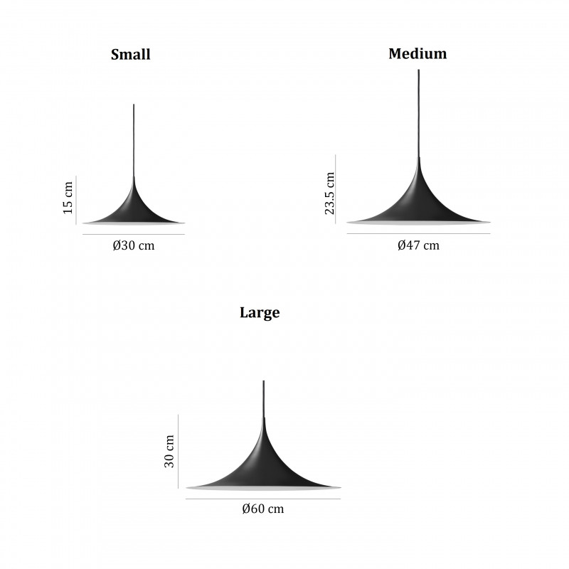 Specification Image for Gubi Semi Metallic Pendant Light