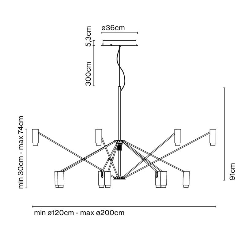 Specification Image for Marset The W LED Suspension