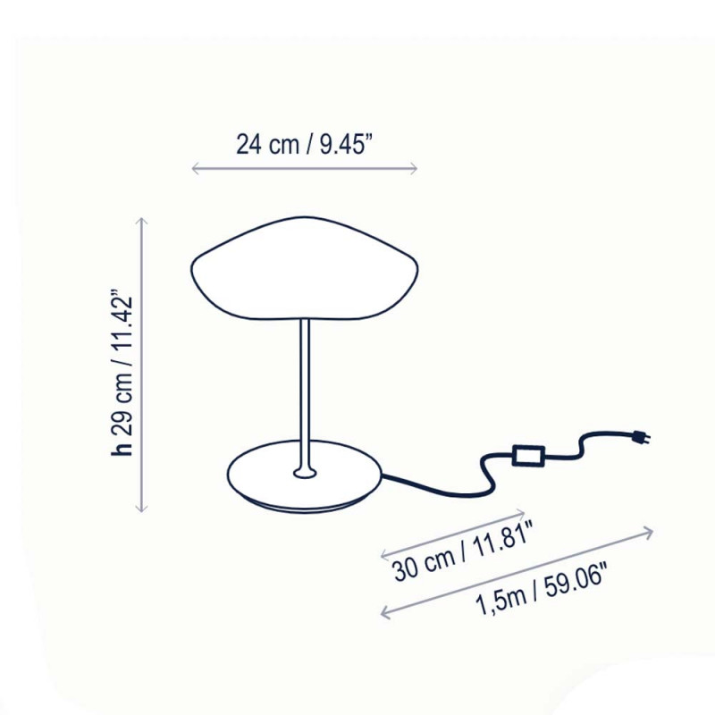 Specification Image for Bover Valentina M/29 LED Table Lamp