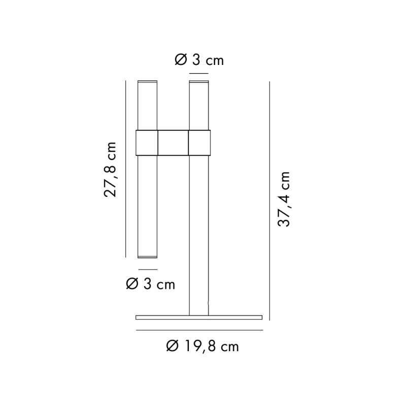 Specification Image for Axolight Paralela LED Table Lamp