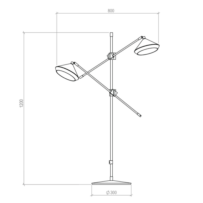 Specification Image for Bert Frank Shear Floor Lamp
