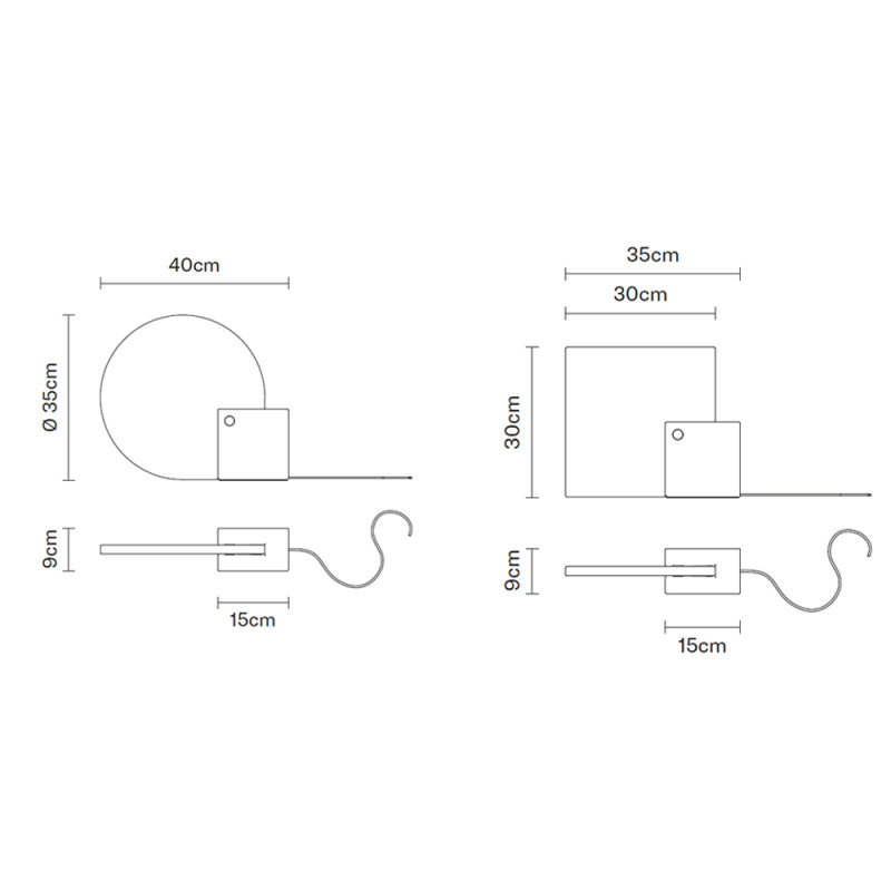 Specification Image for Fabbian Plana LED Table Lamp