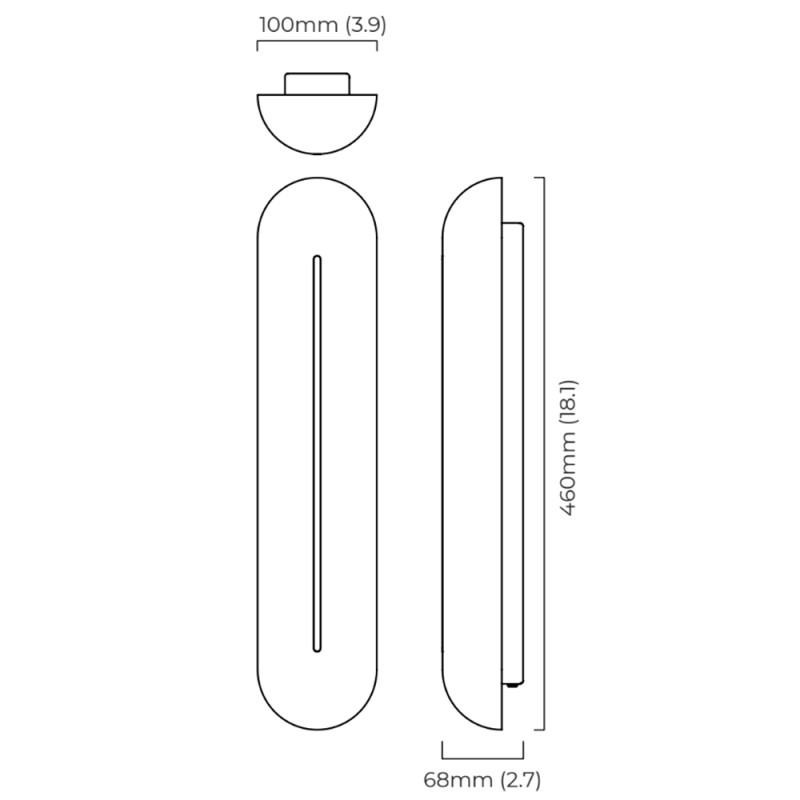 Specification Image for CTO Lighting Hepworth LED Ceiling/Wall Light
