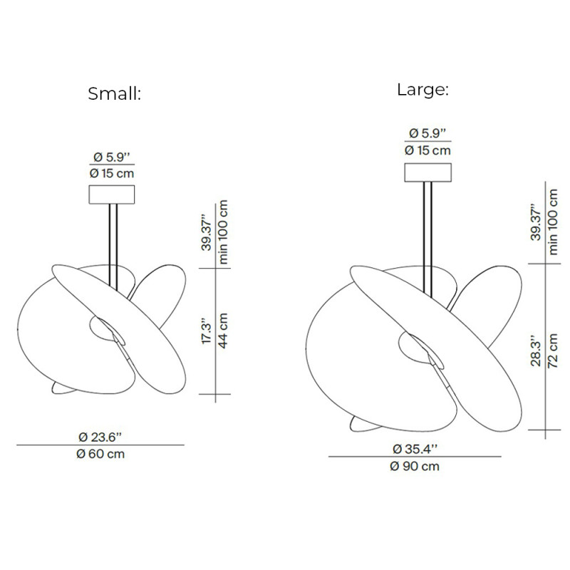Specification Image for Luceplan Levante LED Suspension