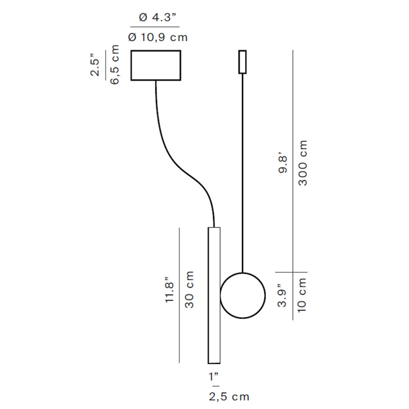 Specification Image for Luceplan Doi LED Suspension