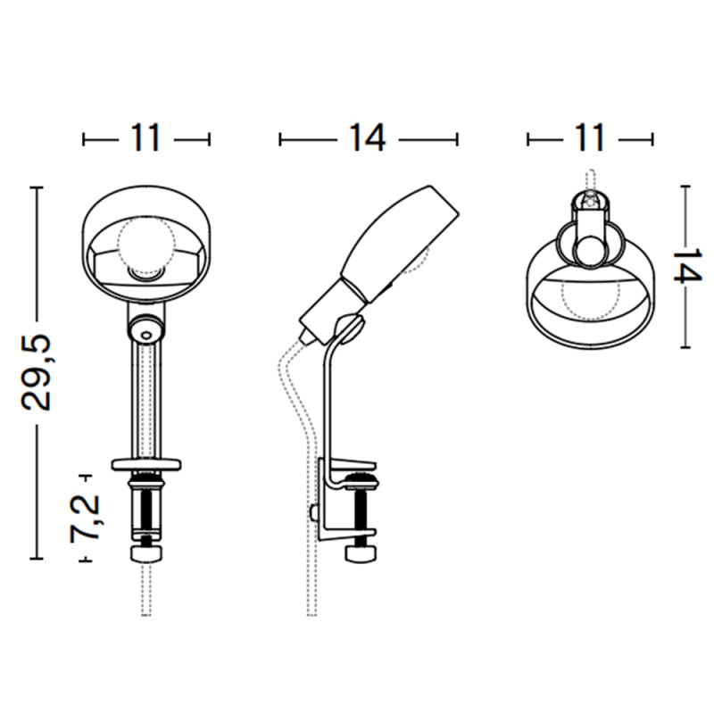 Specification Image for HAY Cupola Clip Lamp