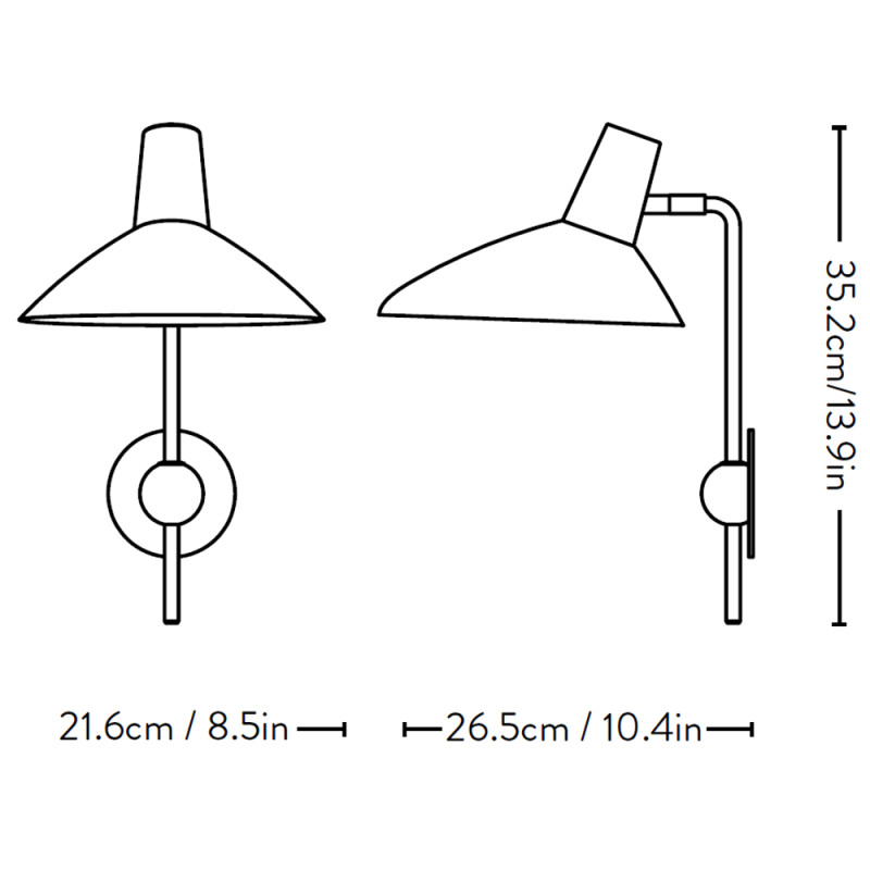 Specification Image for &Tradition Tripod HM12 Wall Light