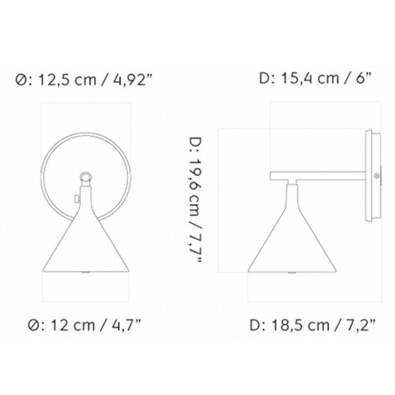 Specification Image for Audo Copenhagen Cast Sconce IP-Rated Wall Light