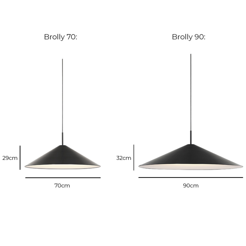 Specification Image for New Works Brolly LED Pendant
