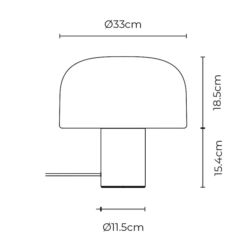 Specification Image for Flos Bellhop Glass Table Lamp