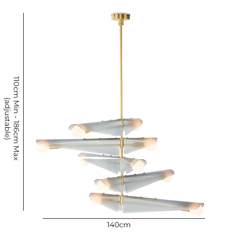 Specification Image for Tala Sycamore Chandelier 5 Tier