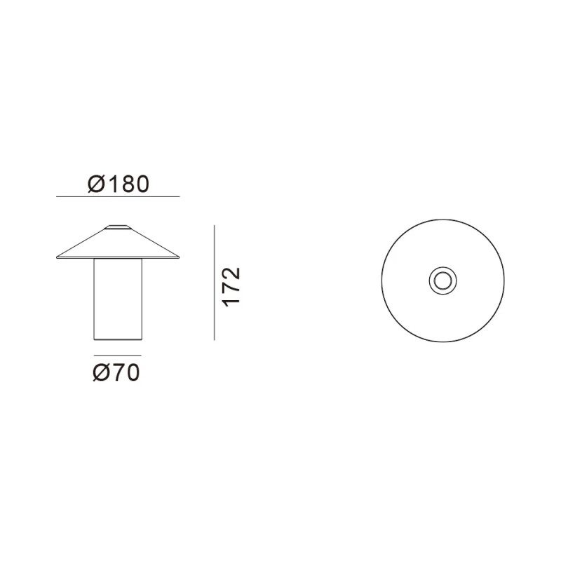 Specification Image for LYFA FUTÉ 180 LED Portable Lamp