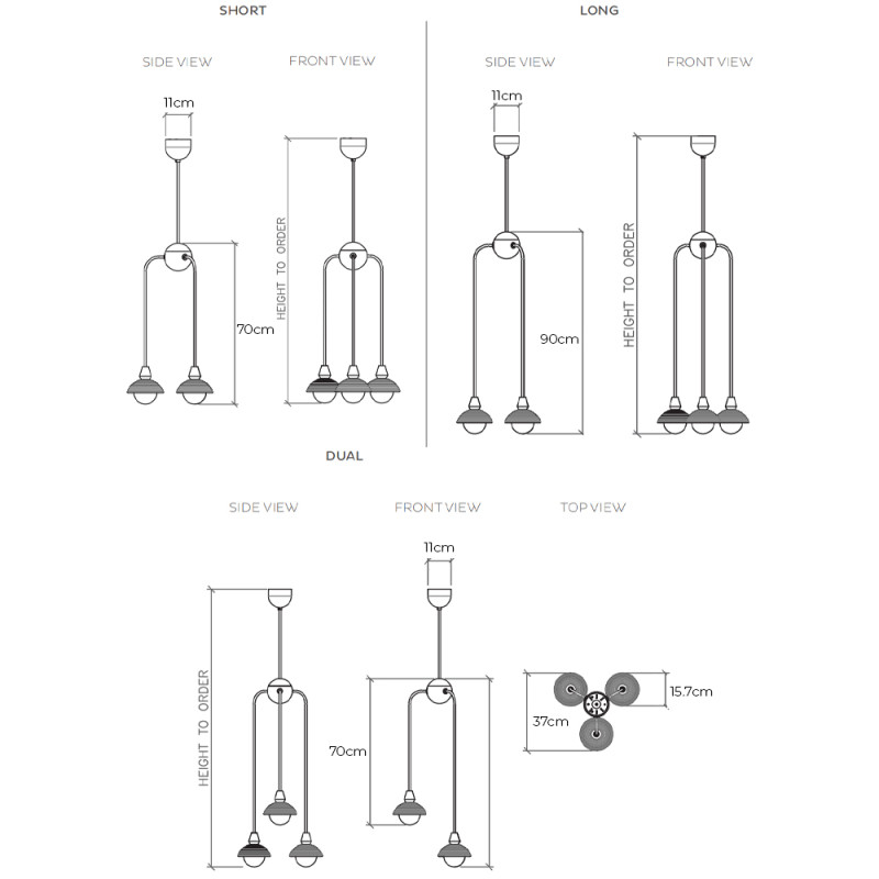 Specification Image for Bert Frank Eos Pendant Drop 3