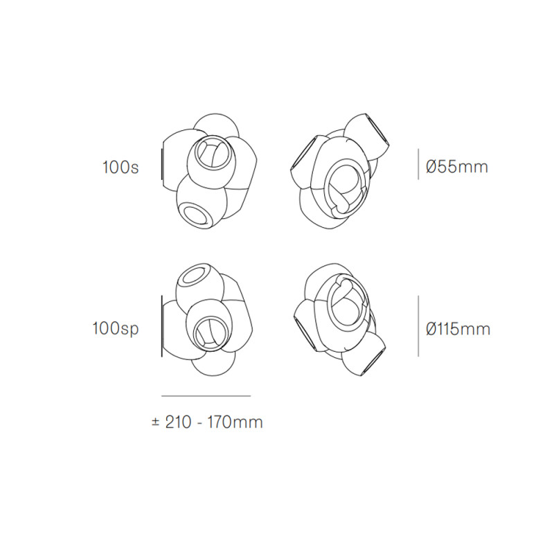 Specification Image for Bocci 100ssp LED Wall / Ceiling Light